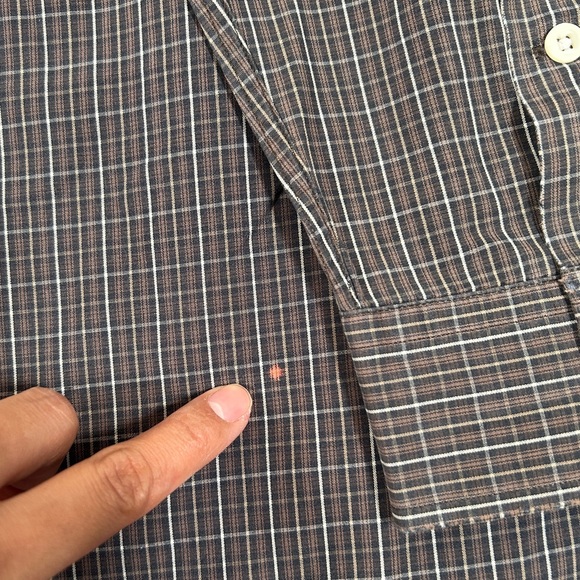 Ralph Lauren Micro Plaid Casual Botton Down Brown Dress Shirt Size M - Picture 8 of 8